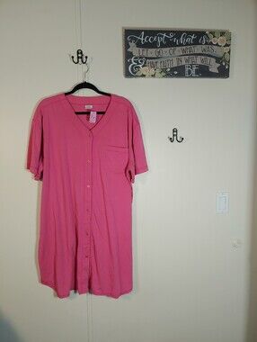 Simple Pleasures 3X/4X Pink Short Sleeve nightshirt